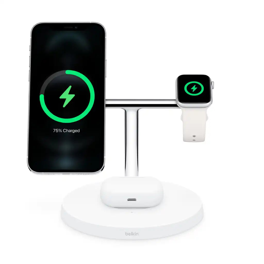 3-in-1 Magnetic Wireless Charger White