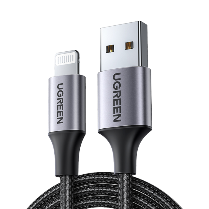 UGREEN Lightning to USB Cable Alu Case with Braided  1m (Black) 60156