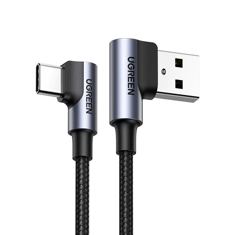 UGREEN Right Angle USB-A to USB-C Cable 1m (Space Gray) 20856
