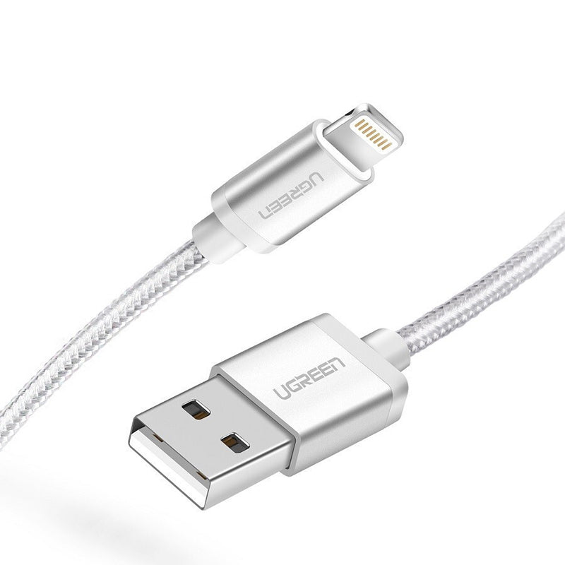 UGREEN Alu Case Braided Lightning Cable 1m (Silver) 60161