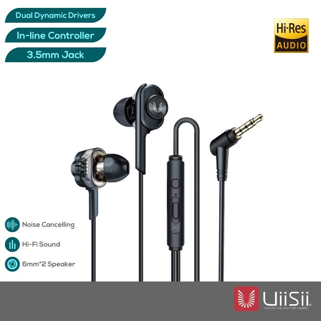 UiiSii BA-T6J Dual Dynamic Driver Wired In-Ear Headphones Sri Lanka SimplyTek