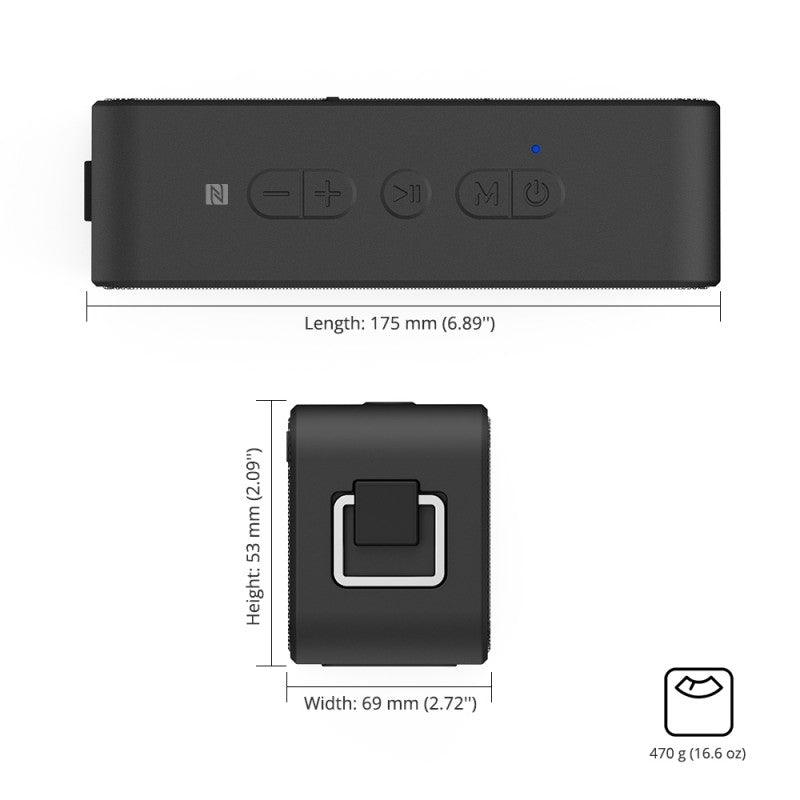 Tronsmart Element T2 Plus Portable Bluetooth Speaker - Black